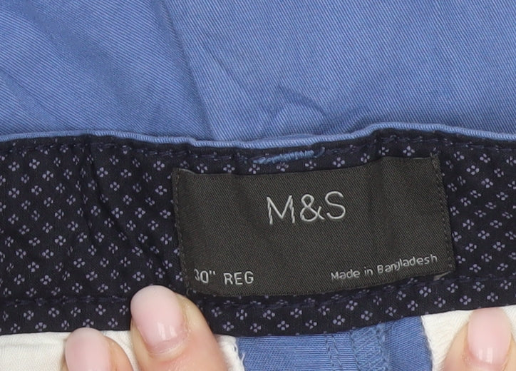 Marks and Spencer Men’s Blue 30 Chino Shorts Casual Summer