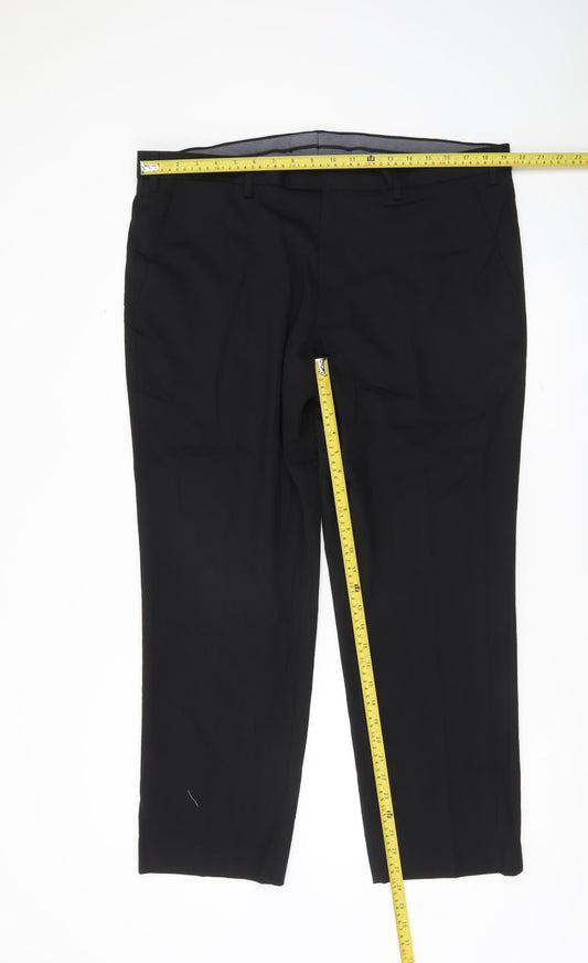 Marks and Spencer Men’s Black 40in Waist Regular Fit Dress Trousers