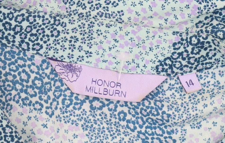 Womens UK Size 14 Honor Millburn Blue Classic Button-Up