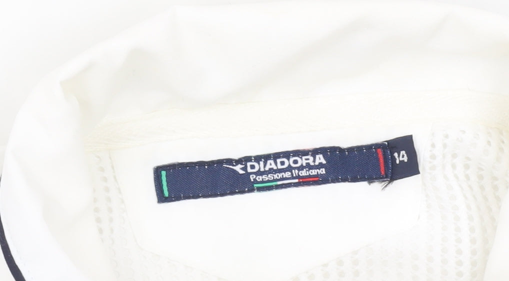 Mens UK Size M Diadora White Windbreaker Coat