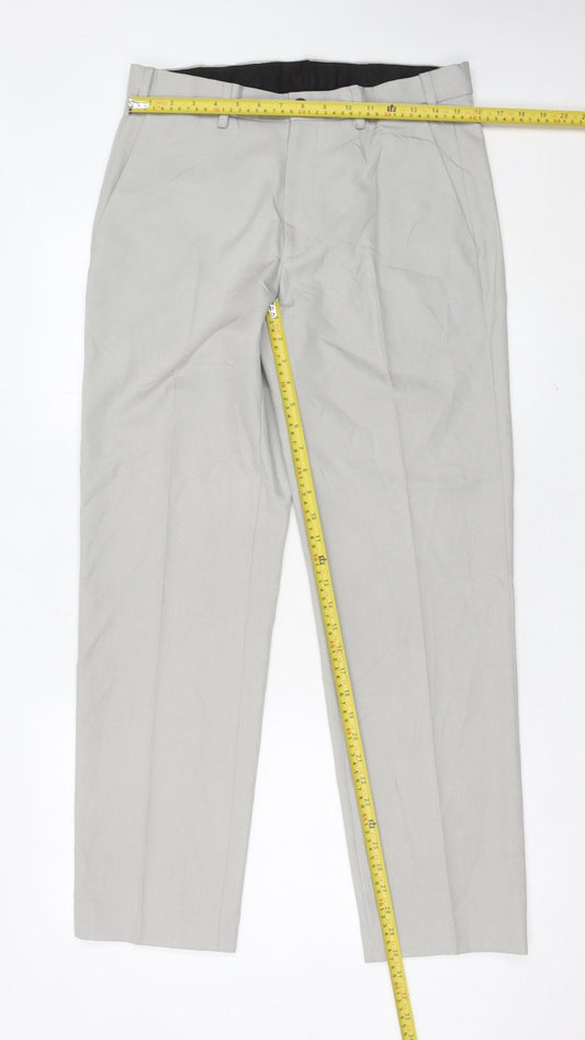 Marks and Spencer Men's Grey 32in Waist 31in Leg Regular Fit Dress Pants