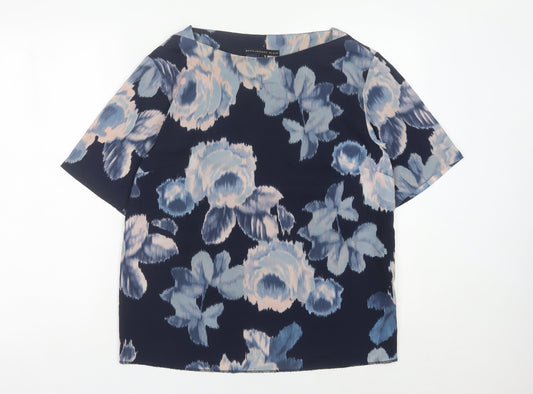 Womens UK Size 12 Betty Jackson Black Multicoloured Basic Blouse
