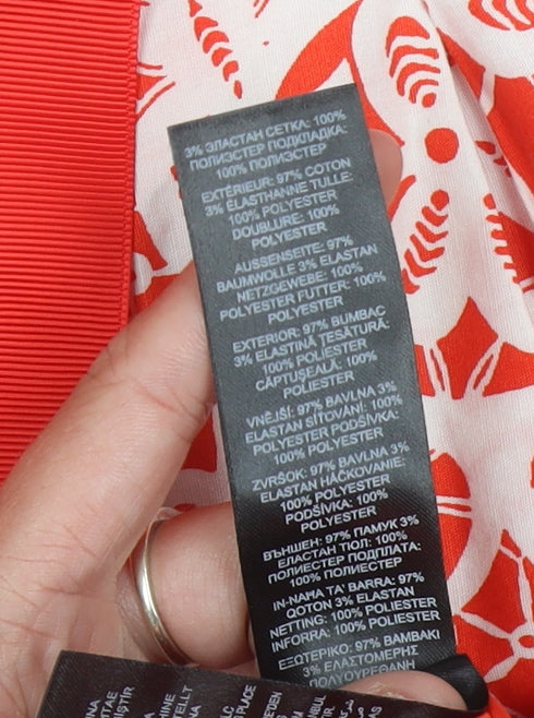 Debenhams Women’s Red Floral Lace Fit & Flare Dress Size 12