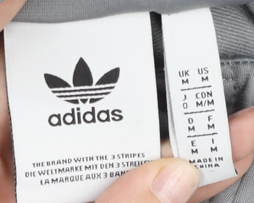 Adidas Mens Grey Track Jacket Size M Full Zip Sports Activewear