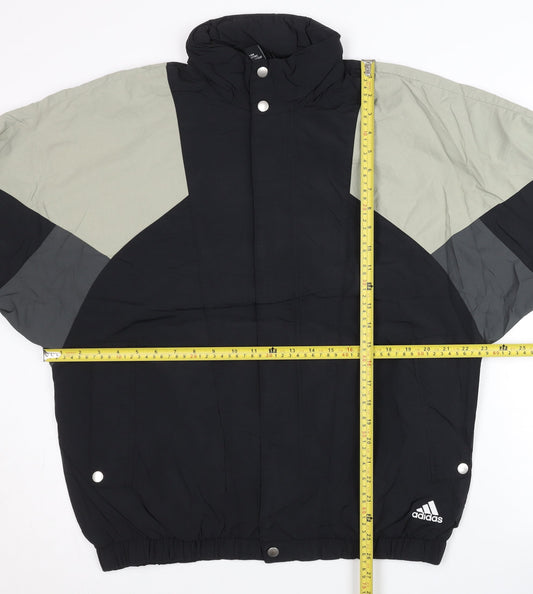 Adidas Men’s Black Grey Colourblock Track Jacket Size M Full Zip