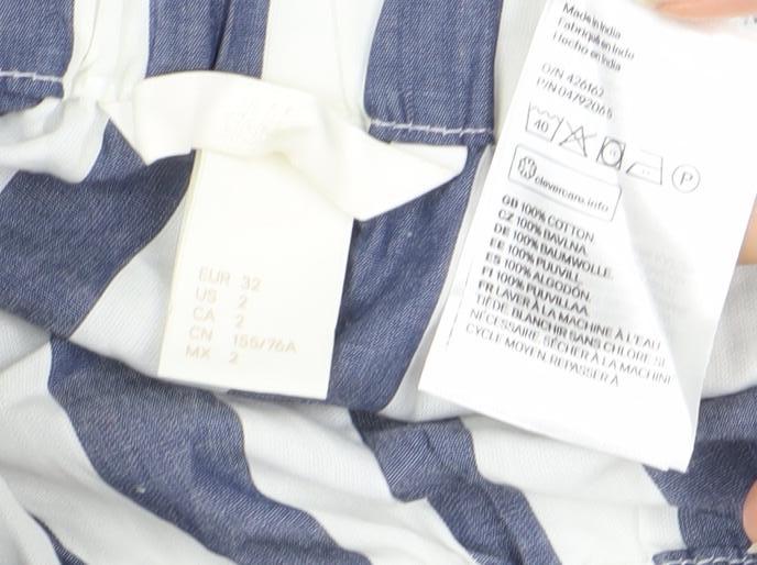 Womens UK Size 6 H&M Blue Tunic Blouse