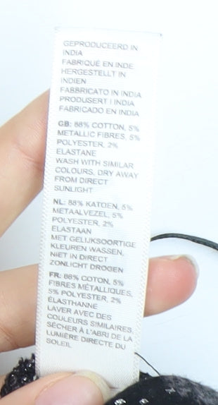 Fat Face Women Black Size 16 Geometric Stretch Pencil Skirt