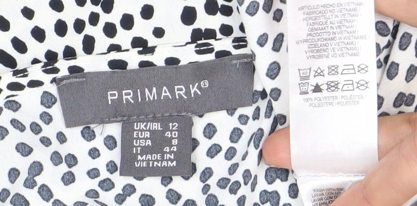 Primark Women’s Black White Animal Print Mini Bodycon Dress Size 12