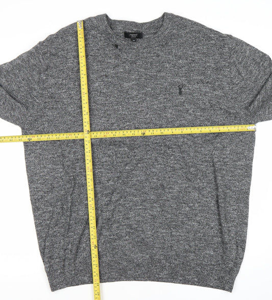 Next Men’s Grey 2XL Pullover Jumper Crew Neck Cotton Blend
