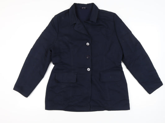 Womens UK Size 14 C&A Regular Blue Suit Jacket