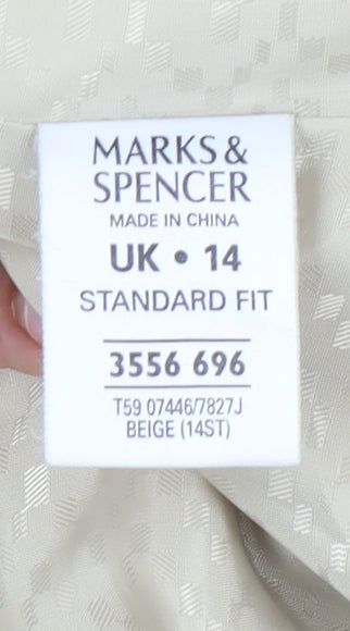 Marks and Spencer Women’s Beige Linen Blend Blazer UK 14 Regular Fit