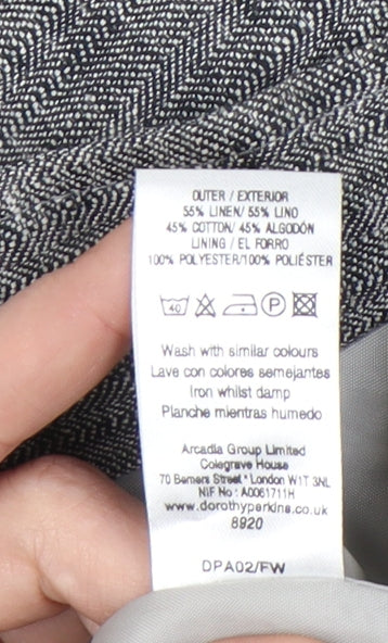 Dorothy Perkins Women Grey Linen Blend Size 10 Suit Jacket Blazer