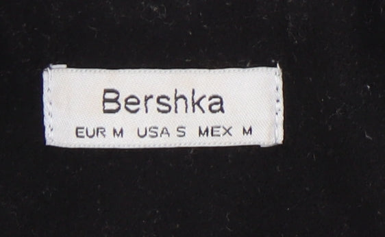 Womens UK Size 12 Bershka Black Overcoat