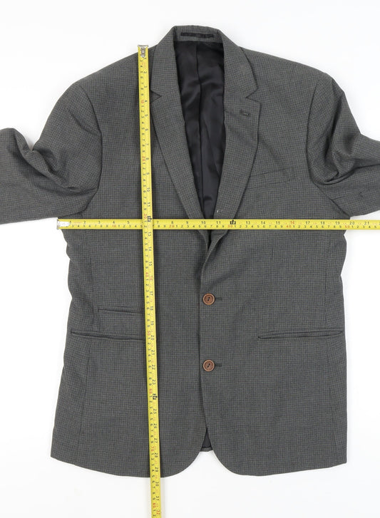 ASOS Men’s Grey Slim Fit Checked Blazer Jacket 40 Chest