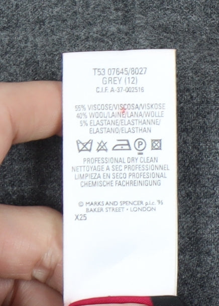 Marks and Spencer Women’s Grey Wool Blend Suit Jacket UK 12