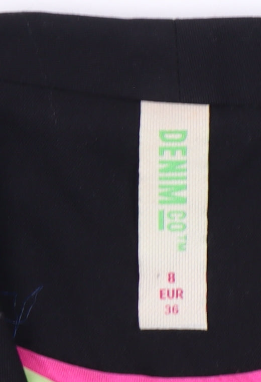 Denim Co Women Black Size 8 Double-Breasted Blazer Jacket