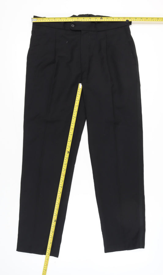 Daniel Hechter Men’s Black Wool Dress Pants Size 34 Short