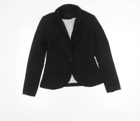 Lindex Women’s Black Tailored Blazer UK 8 One-Button Jacket