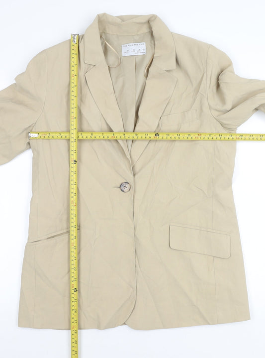 Primark Women Beige UK 10 Blazer Jacket Tailored Workwear