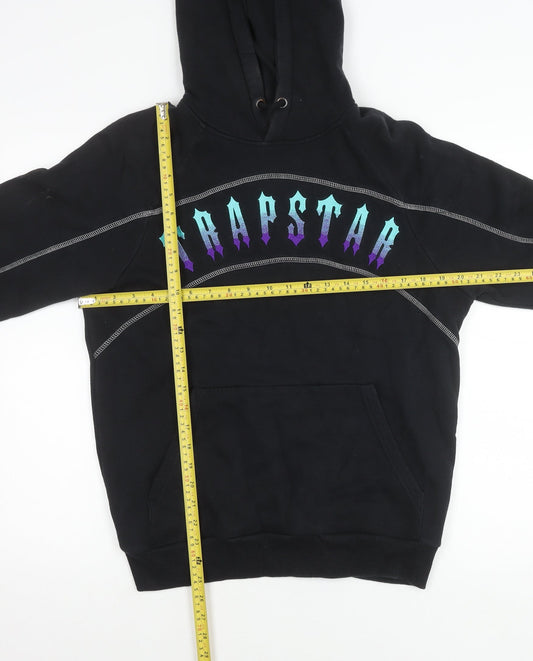 Trapstar Men’s Black Pullover Hoodie S Embroidered Logo Streetwear
