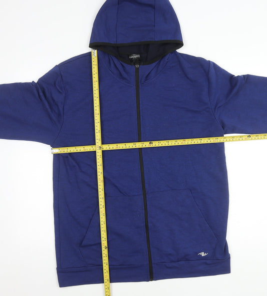 Athletic Works Men’s Blue Full Zip Hooded Jacket M Lightweight