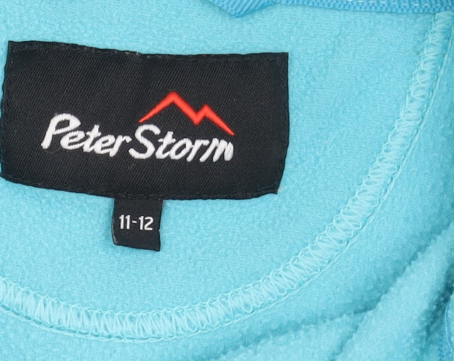 Peter Storm Girls Blue Fleece Pullover Sweatshirt 11 Years Hiking Outdoor