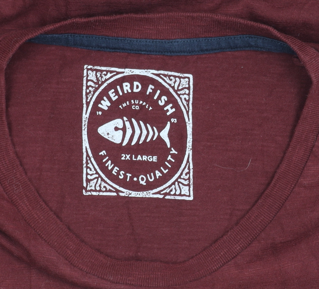 Weird Fish Men’s Red 2XL Cotton Crew Neck T-Shirt