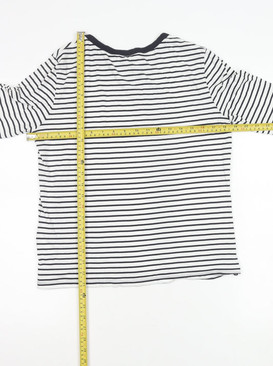 Jasper Conran Womens Black White Striped Jersey T-Shirt Size 14