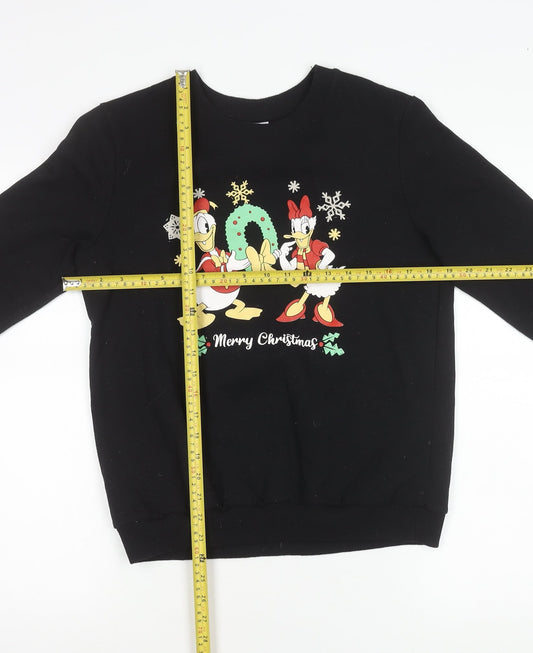 Womens UK Size S Disney Black Pullover Sweatshirt