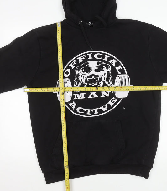 Mens UK Size S BoohooMAN Black Pullover Hoodie