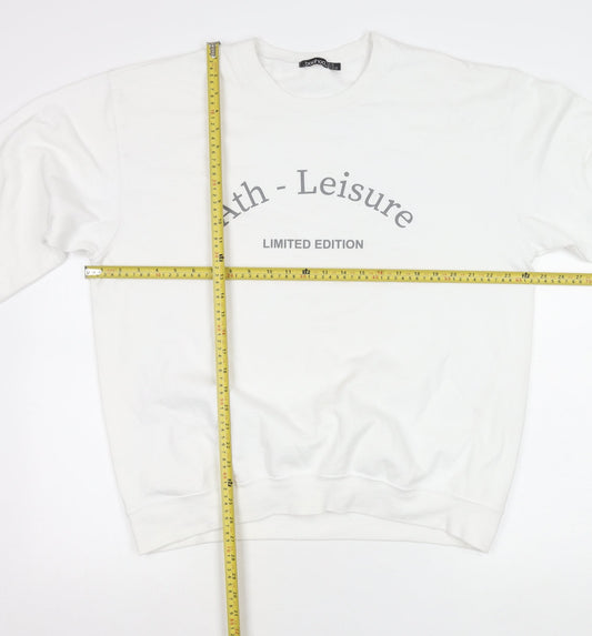 Boohoo Women’s White Plus Size 22 Pullover Logo Sweatshirt