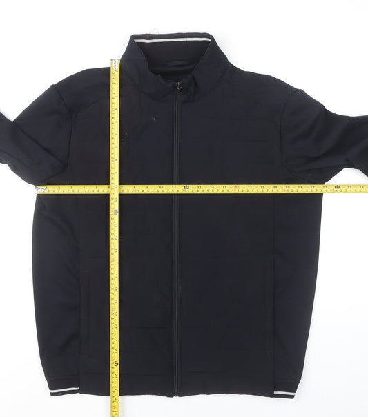 Zara Men’s Black XL Bomber Jacket Full Zip Polyester Casual