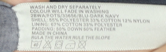 Fat Face Womens Blue Size 12 Puffer Padded Waistcoat Gilet Jacket