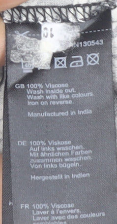 Long Tall Sally Womens Black Floral A-Line Midi Skirt Size 16 Tall