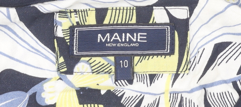 Womens UK Size 10 Maine New England Multicoloured Tunic Blouse
