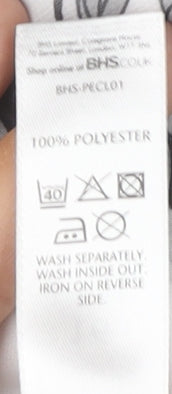 BHS Women’s Petite Black White Floral Wrap Dress Size 16 Knee Length