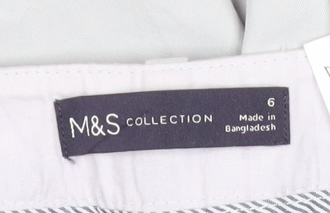 Womens UK Size 6 Marks and Spencer Regular Fit Chino Grey Trousers