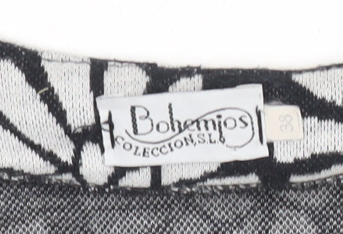 Bohemios Women’s Black Floral Sheath Dress Size 10 Sleeveless Workwear