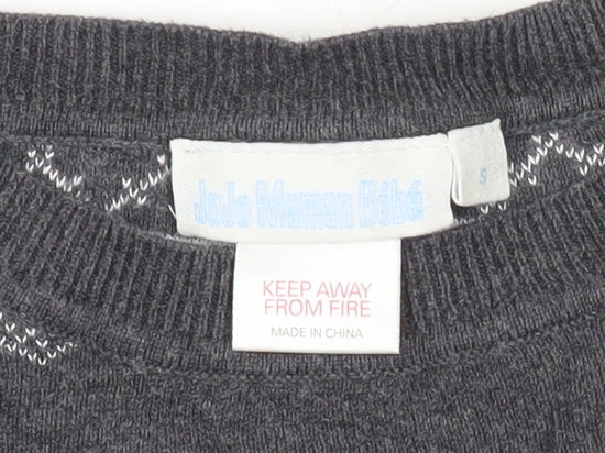 JoJo Maman Bébé Women’s Grey Fair Isle Knit Jumper Dress S