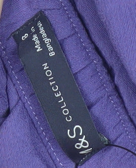 Marks and Spencer Womens Purple Viscose Midi Skirt Size 8