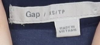 Gap Womens Blue Red Striped Shift Dress XS 3/4 Sleeve Knee Length