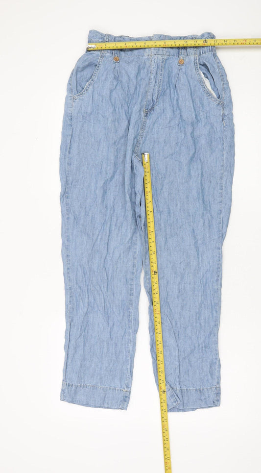 Next Women’s Blue Chino Trousers Size 8R Relaxed Fit