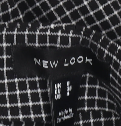 New Look Womens Black Check Slim Fit Trousers Size 8 Workwear