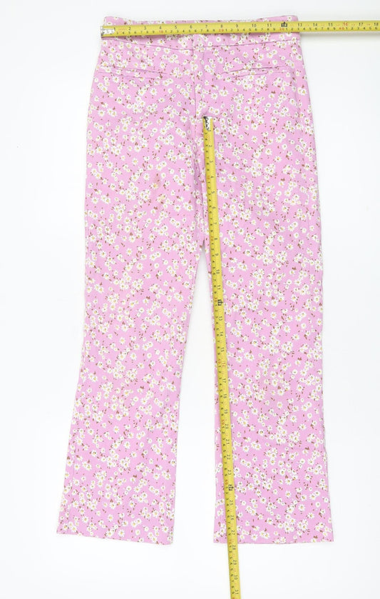 Womens UK Size 8 Zara Slim Fit Casual Party/Cocktail Pink Trousers