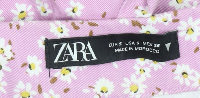 Womens UK Size 8 Zara Slim Fit Casual Party/Cocktail Pink Trousers