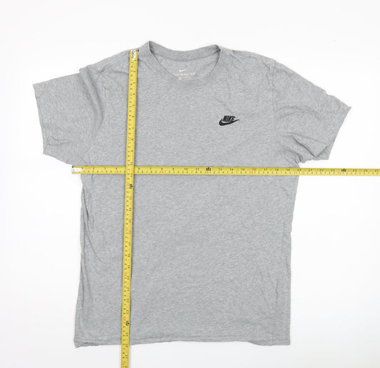 Nike Men’s Grey Logo Crew Neck Cotton T-Shirt Size M