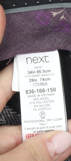 Next Women’s Grey Herringbone Wool Blend Dress Pants Size 14