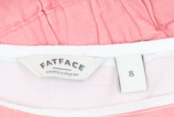 FatFace Women’s Pink White Striped Cotton A-Line Dress Size 8