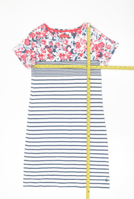 Joules Women’s Multicoloured Size 10 Floral Stripe T-Shirt Dress
