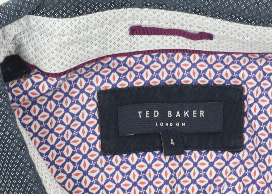 Ted Baker Men's Blue Slim Fit Polo Shirt Size L Cotton Casual